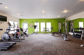 Fitness Center at Pangea Groves Apartments in Indianapolis.
